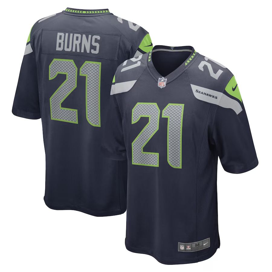 Men Seattle Seahawks #21 Artie Burns Nike College Navy Game Player NFL Jersey